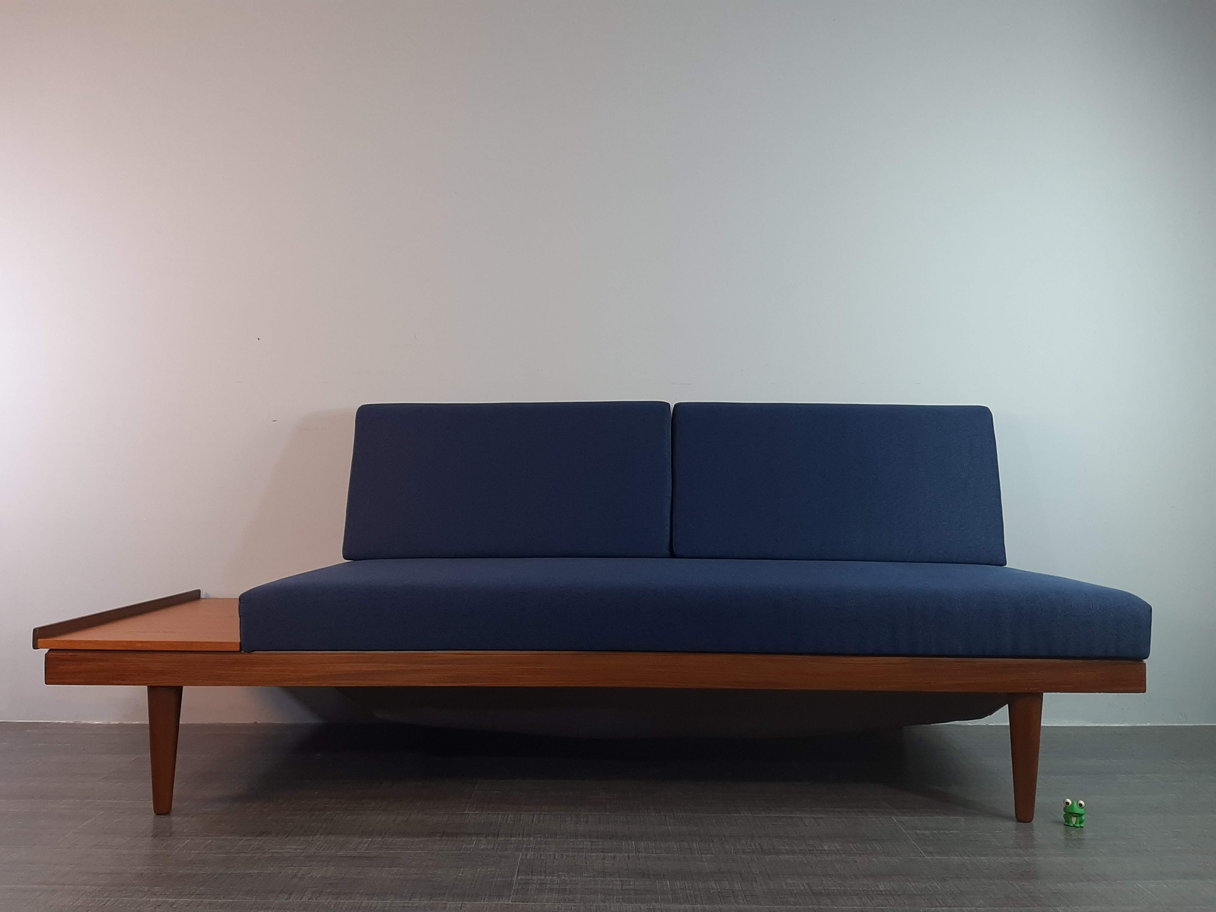 Norwegian daybed sofa teak and fabric by ekornes, 1960s
