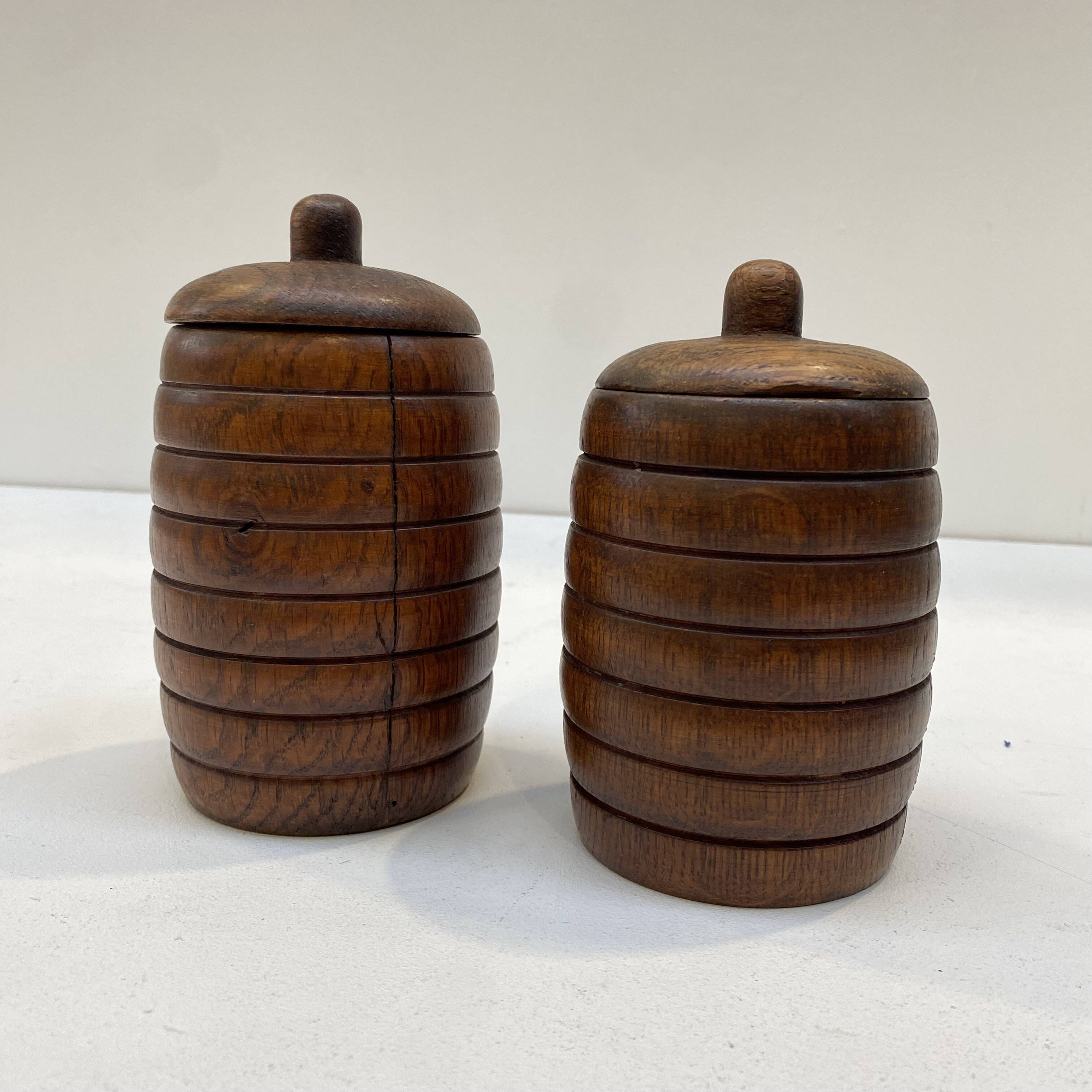 Series of two wooden arts deco boxes