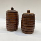 Series of two wooden arts deco boxes