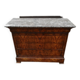 Louis Philippe burl walnut chest of drawers