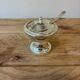 Vintage silver-plated table service duo – Mustard pot with spoon