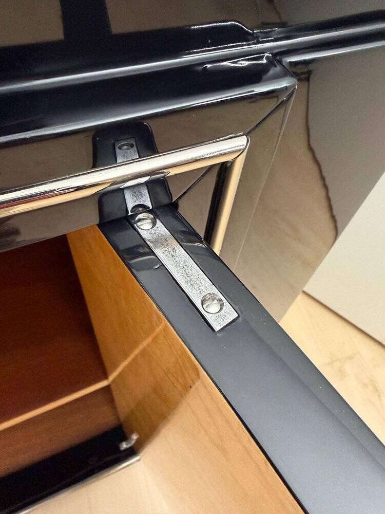 Art Deco Sideboard in Black Lacquer, Maple & Chrome, France, 1930