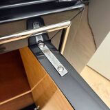 Art Deco Sideboard in Black Lacquer, Maple & Chrome, France, 1930