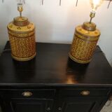 Duo of vintage metal lamps