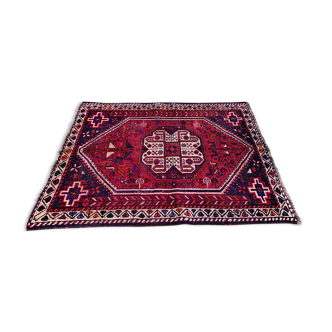 Tapis Tribal Vintage 160x117 cm Laine Oriental Tapis Fait à la Main Rouge, Moyen