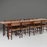 Large French rustic farmhouse table 19th century