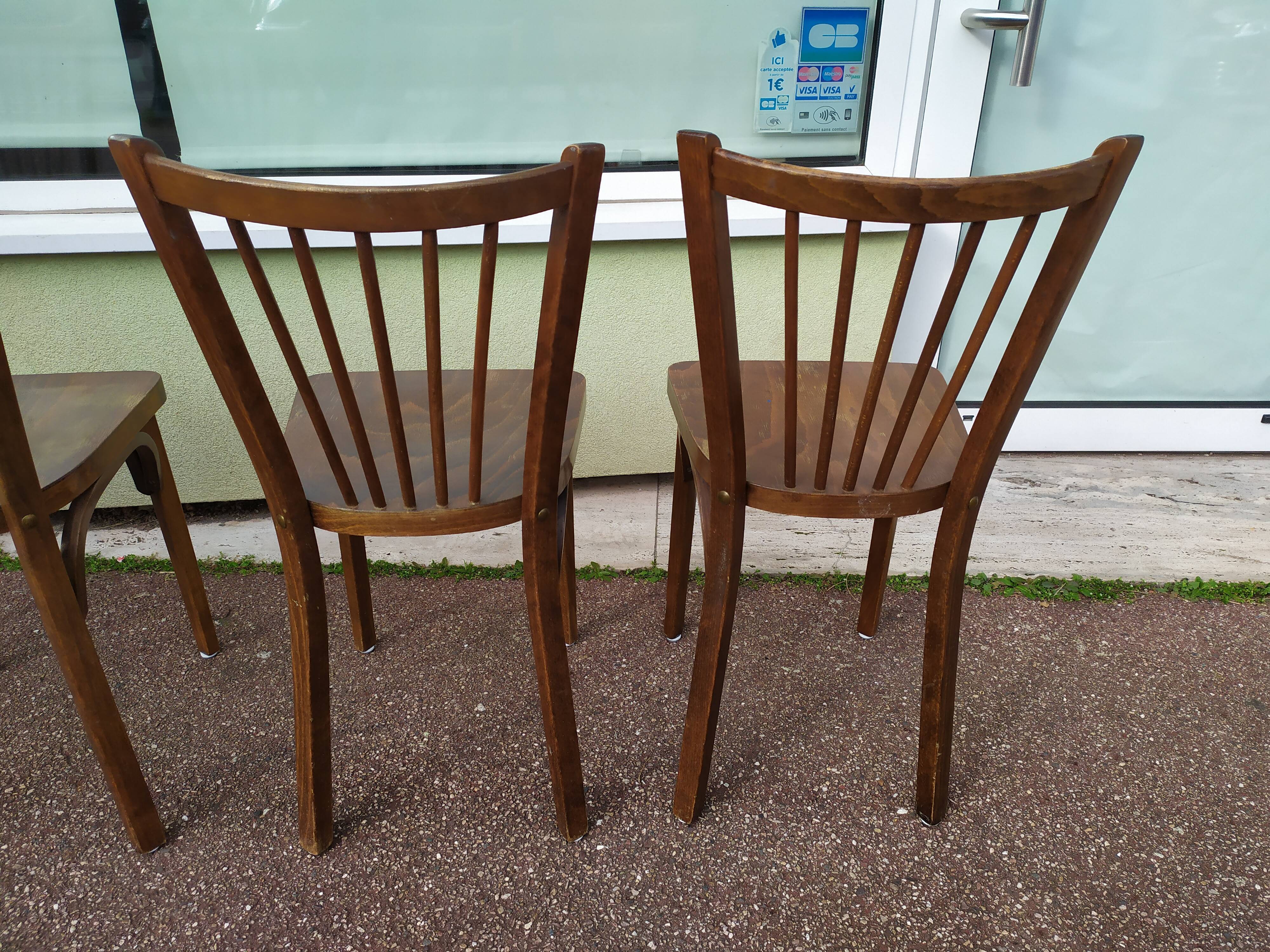Lot de 4 chaises de bistrot bois Baumann