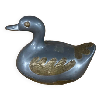 Gray metal duck