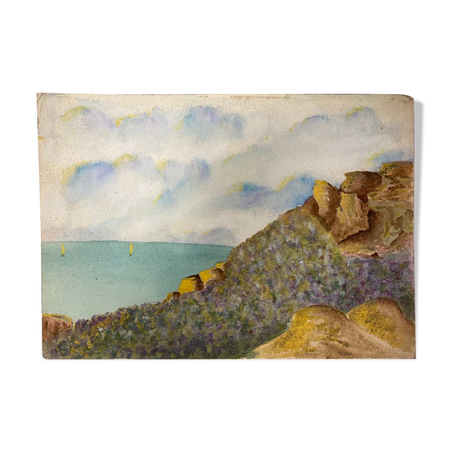 Vintage seaside watercolor