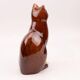 Large glazed ceramic cat figurine - mid-century style - 36 cm