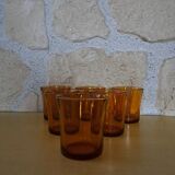 6 verres à eau oranges Duralex