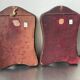 Paire de cadres antiques identiques en bois d'acajou art déco mesurant chacun 25 cm x 17,5 cm verres convexes