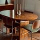 Lot de 4 chaises vintage design années 70 – bois, chrome