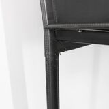 1980s Set of Four Dining Chairs in Leather in Matteo Grassi Style, Italy