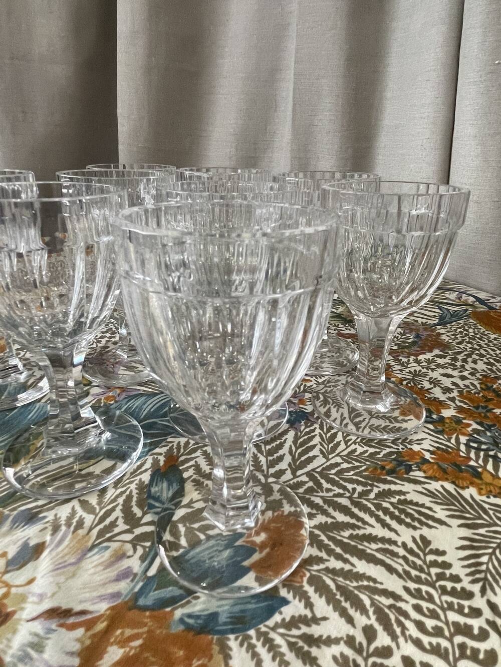 Set of 9 crystal liqueur glasses by nancy art of table