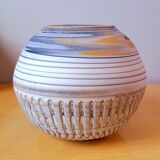 Mixed earth ceramic vase signed