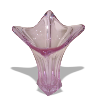 "FLOWERS"  Vase en verre années 70