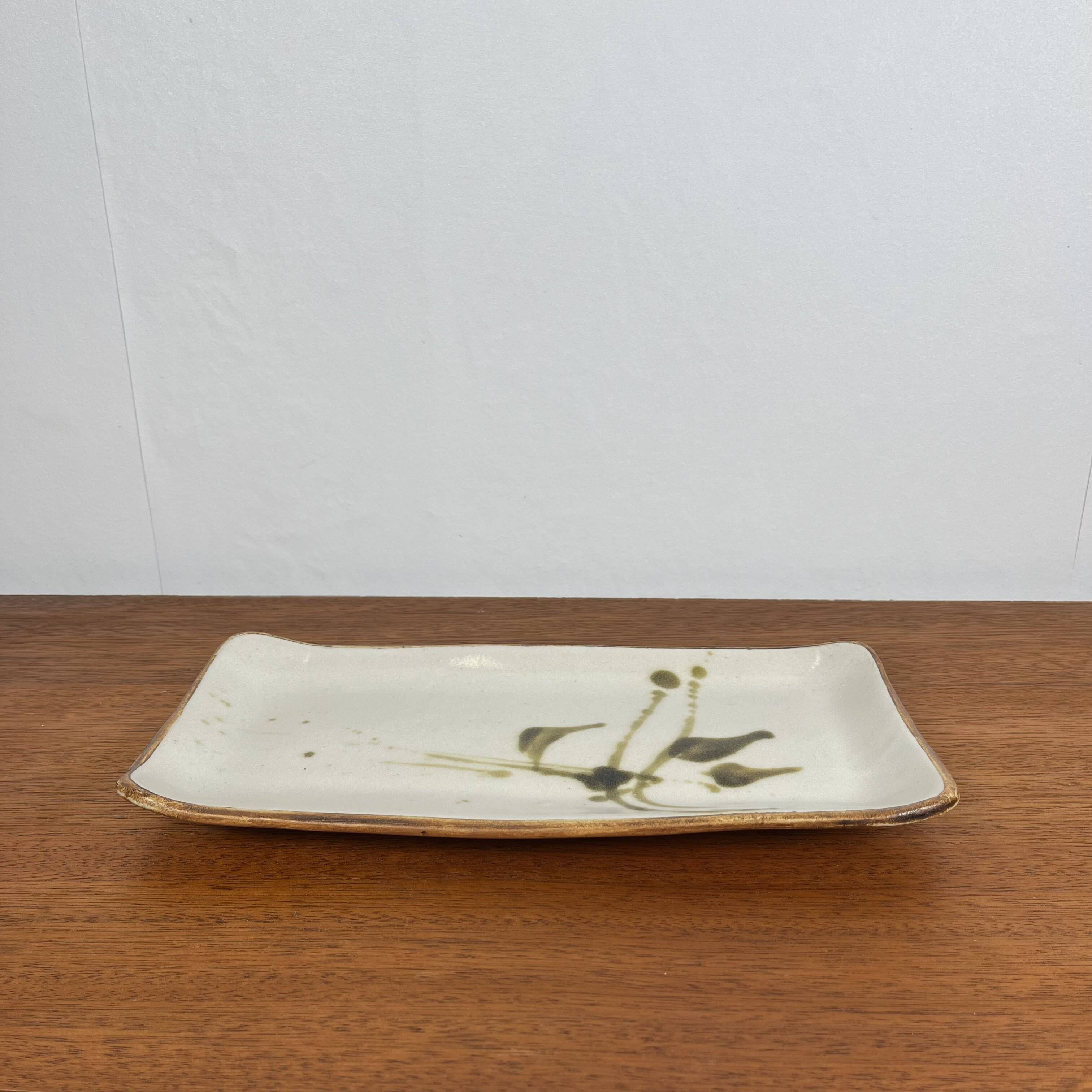 Rectangular dish "La Colombe", 1950/60, Madeleine Brault
