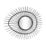 Free-form rattan mirror
