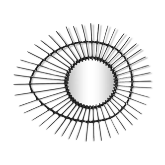 Free-form rattan mirror