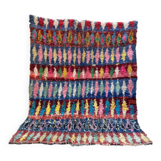 Tapis berbère marocain Boucherouite multicolore