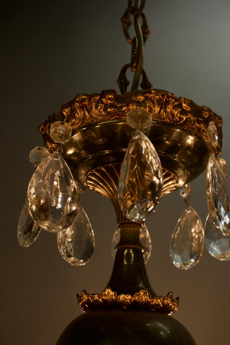 Lustre à pampilles à 10 bras de lumière