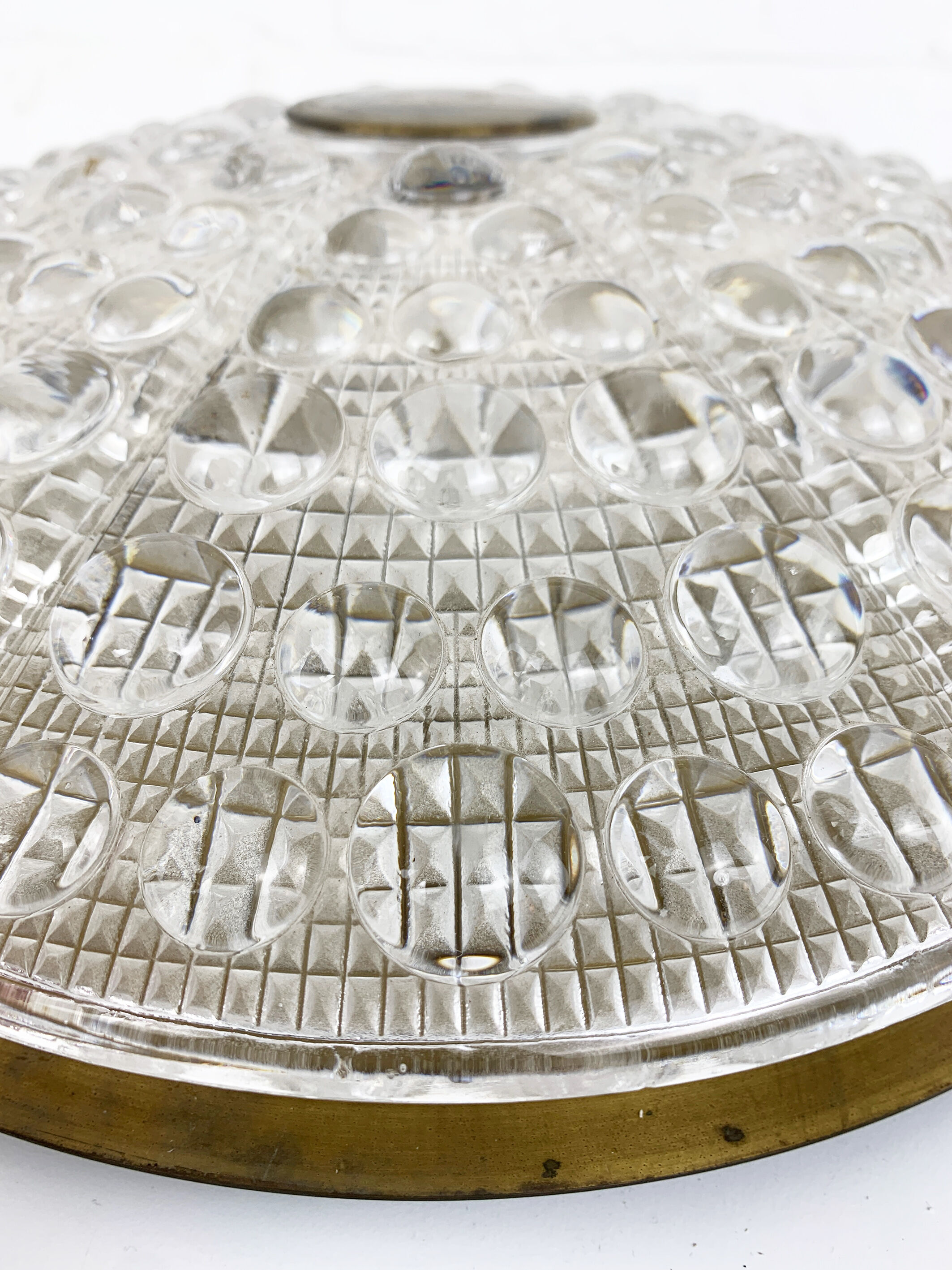 ceiling lamp by carl fagerlund for Lyfa, glass & brass, Denmark, 1960s