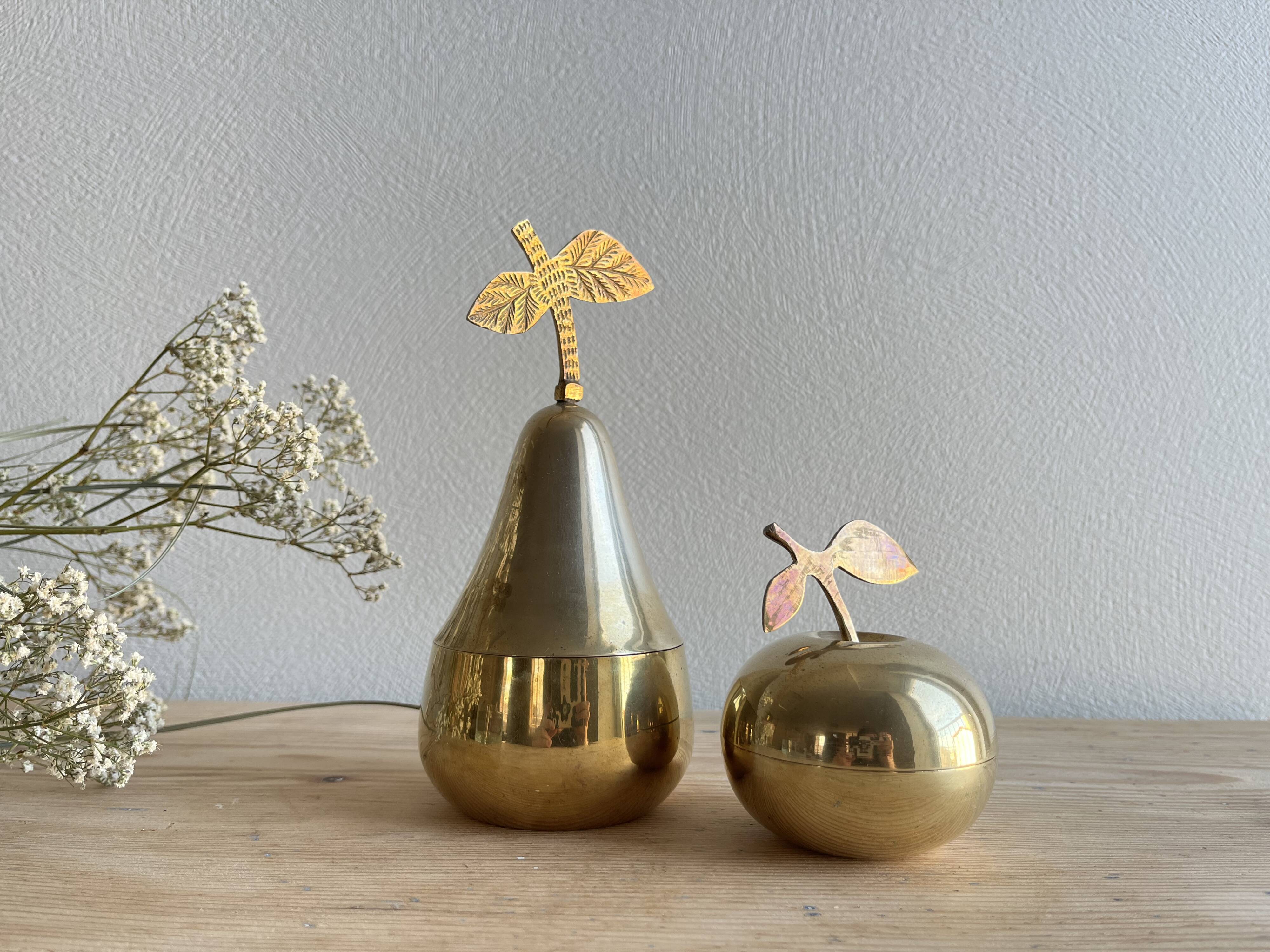 Vintage brass apple pear boxes