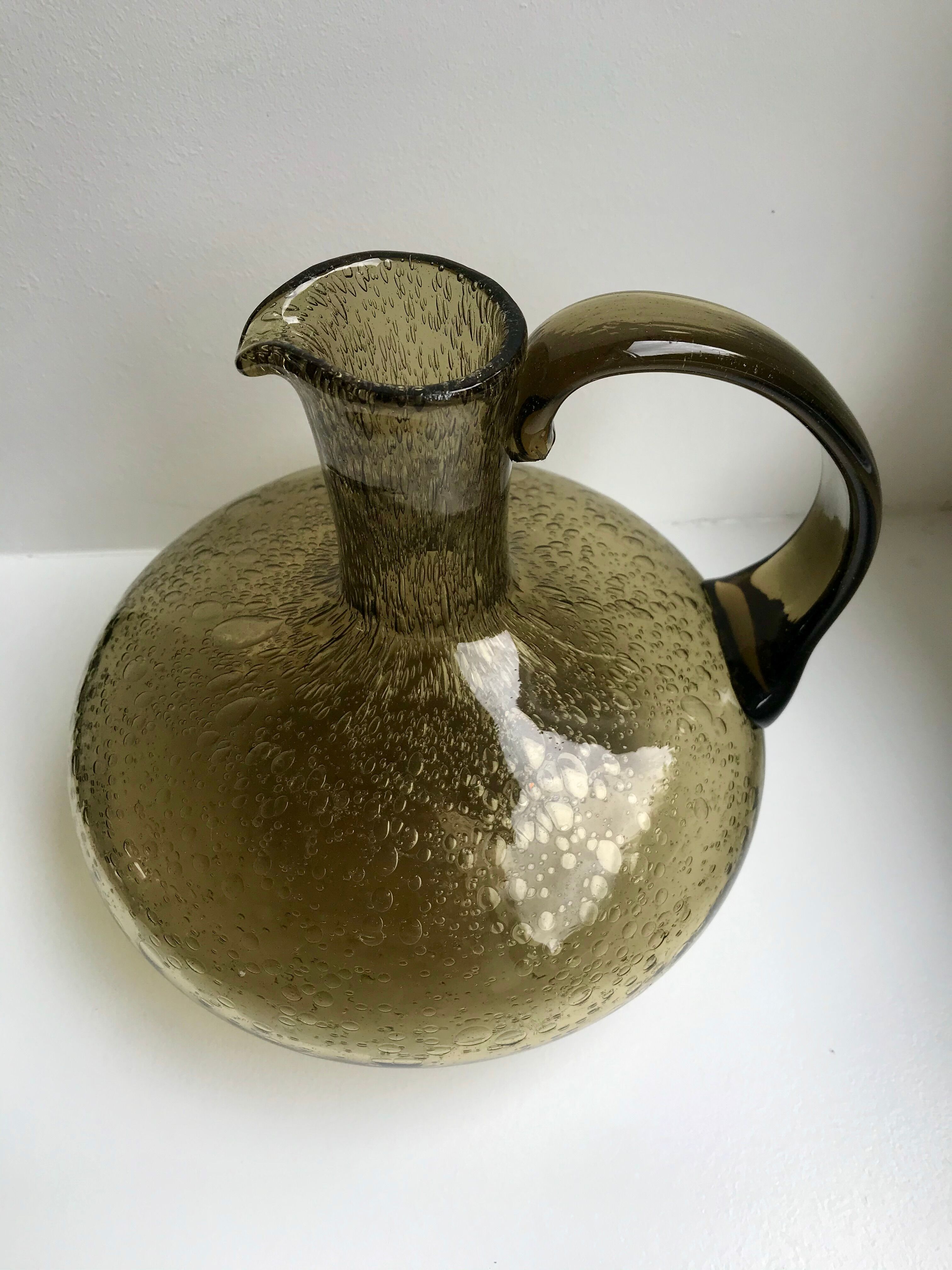 Glass decanter Biot 60s 70s