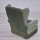 1970s, Danish wingback armchair, original condition, furniture velour, beech wood.