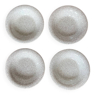 4 small speckled salad bowls 1960