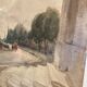 Watercolor depicting a seaside