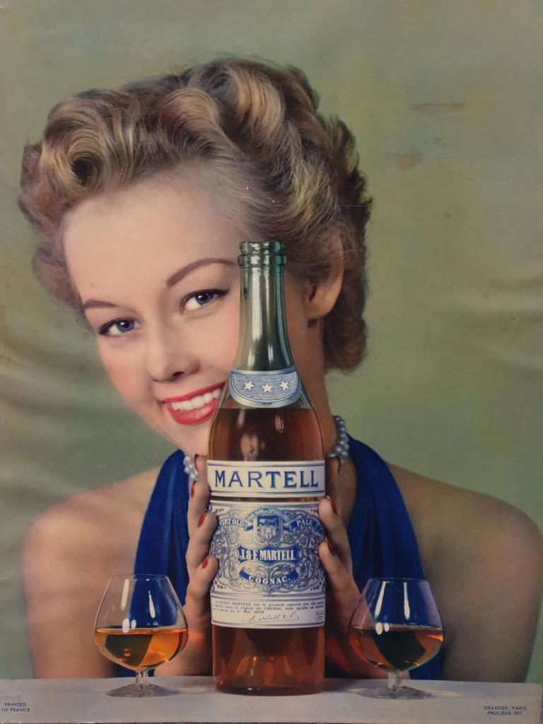 Advertising cardboard - advertising cognac martell - bistrot