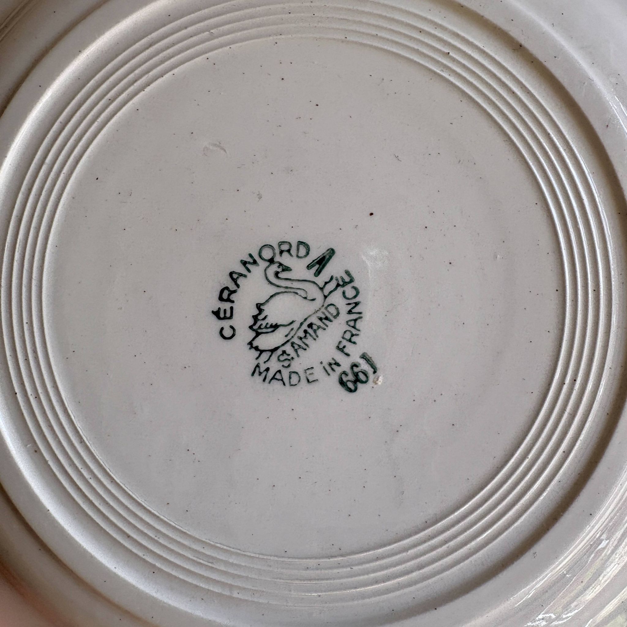 Set of 6 antique flat plates - Saint Amand Céranord