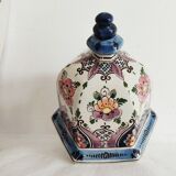Delft potiche vase polychrome parakeets decoration