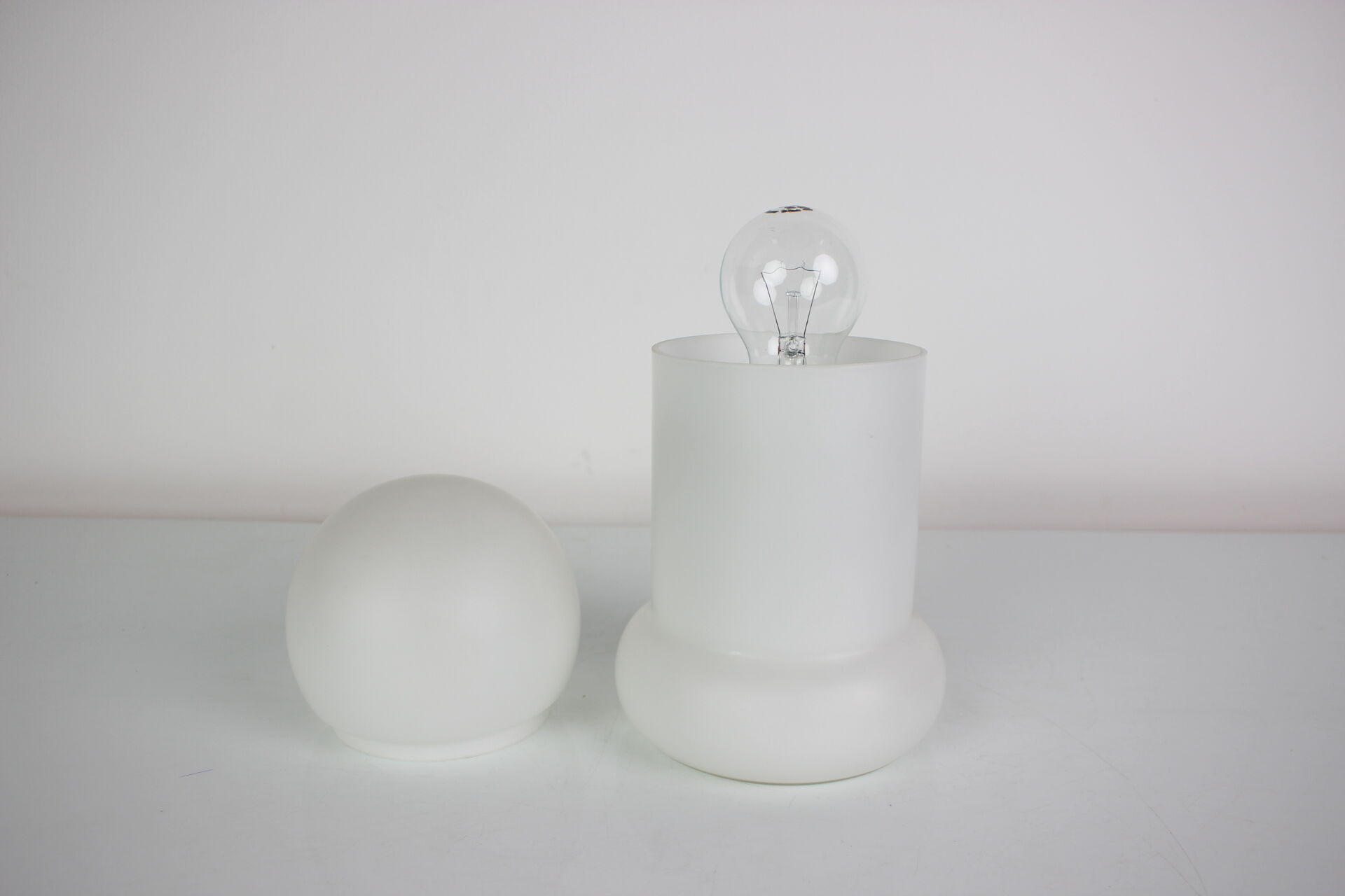 Mid-century all glass table lamp/ Osvětlovací sklo Valašské Meziříčí, 1970's.