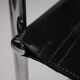 Paire de chaises Matteo Grassi MG5 cuir noir et chrome