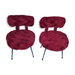 paire de chaises moumoute