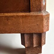 Pair of Art Deco bedside tables from 1930 in carved wood and red marble