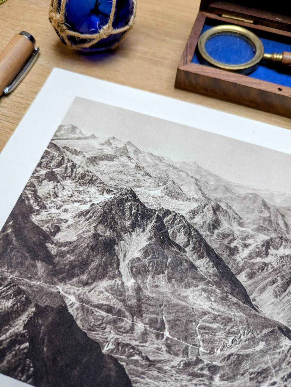 The Pyrenees mountain range, photographic plate printed in 1937