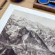 The Pyrenees mountain range, photographic plate printed in 1937
