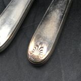 6 table knives in silver metal model coquille