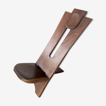 African chair of guardian Baoule in Palandre solid wood