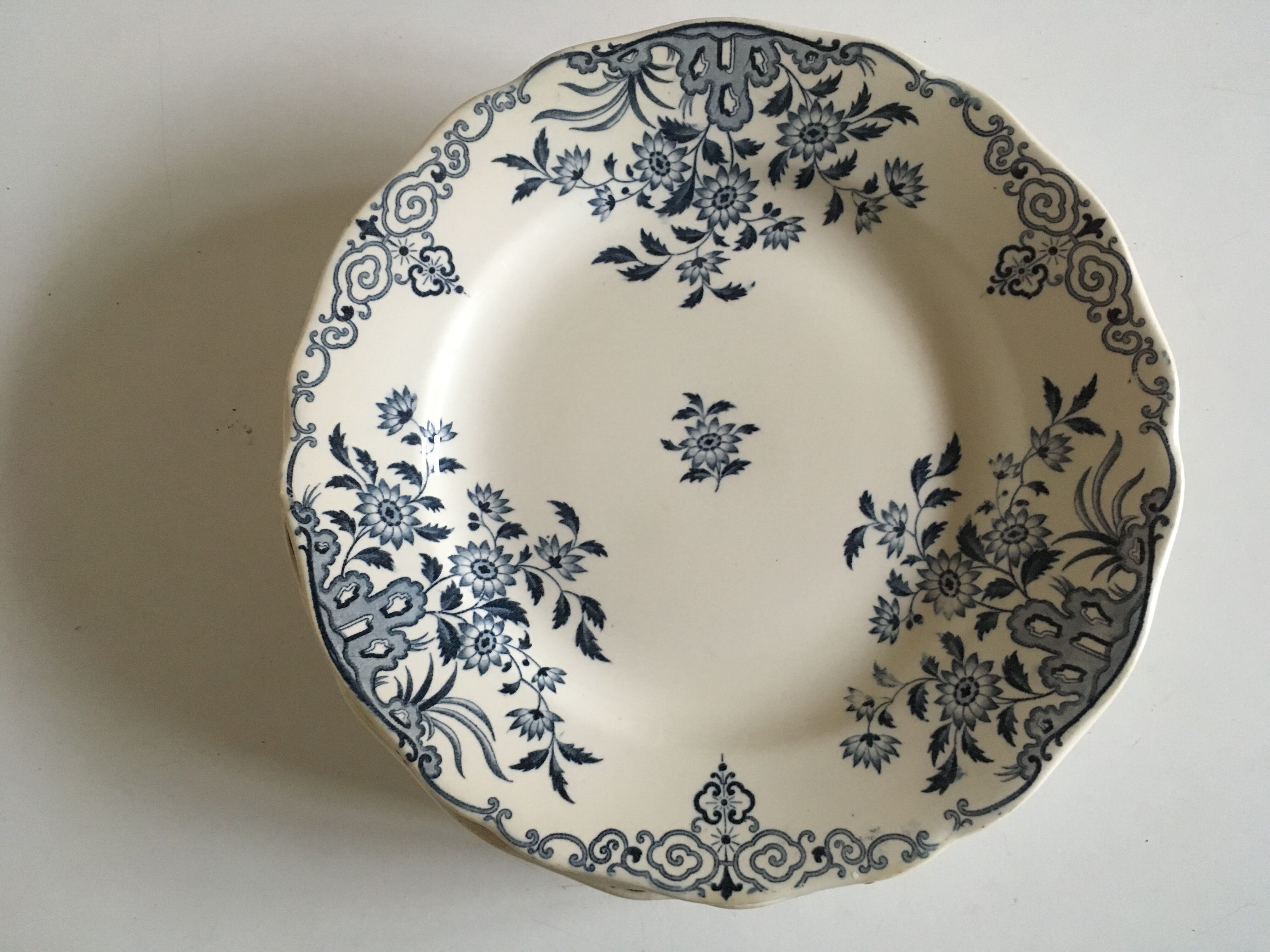 Set of 6 dinner plates earthenware of sarreguemines décor moscow early 20th