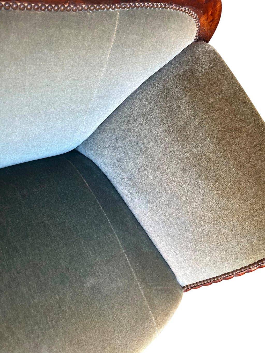 Fauteuil baroque vintage vert d'eau / Biedermeier / canapé