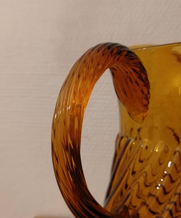 Amber glass pitcher