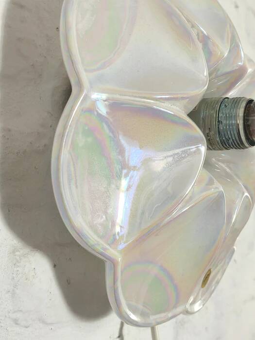 Mid-century iridescent porcelain wall lamp by Goebel for PAN Germany 1970s