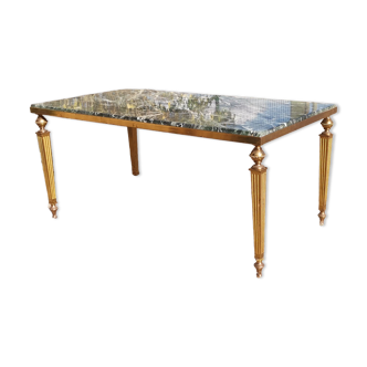Table basse en marbre vert et bronze doré néoclassique