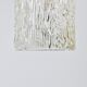 J.T. Kalmar Vienna Midcentury Textured Ice Glass Tube Brass Pendant Lamp, Austria, 1950s