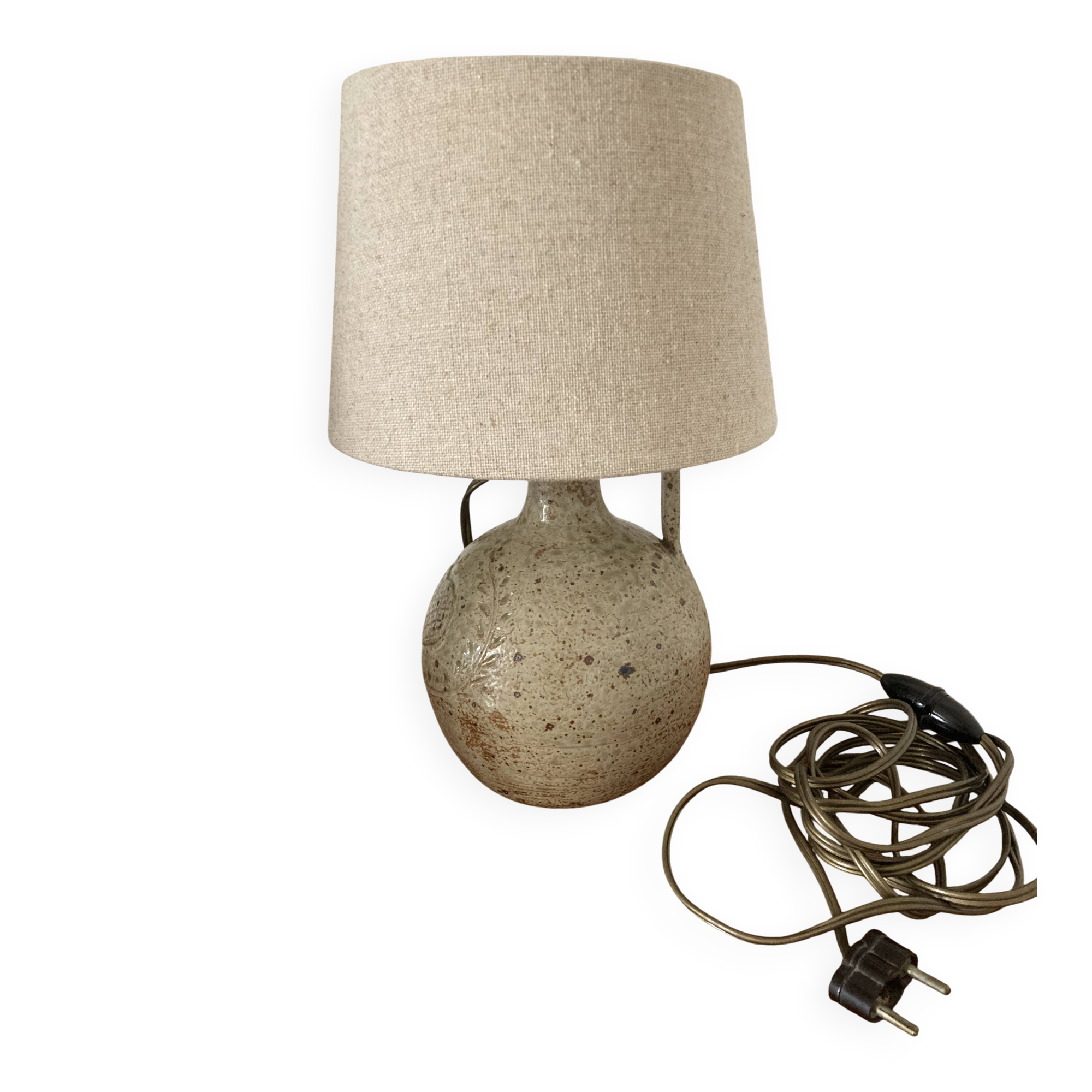 Vintage pyrite stone lamp